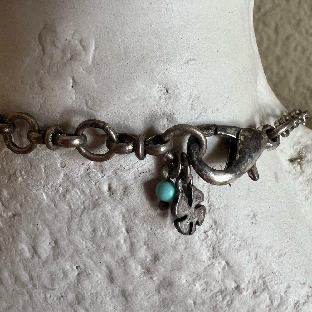 LUCKY Boho Silver tone Necklace Double Strand Lobster Claw Layered - Picture 7 of 14
